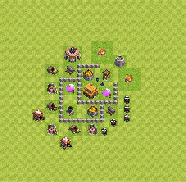 Defense (Trophy) Base TH3 - plan / layout / design - Clash of Clans - (#34) — Защита TH3