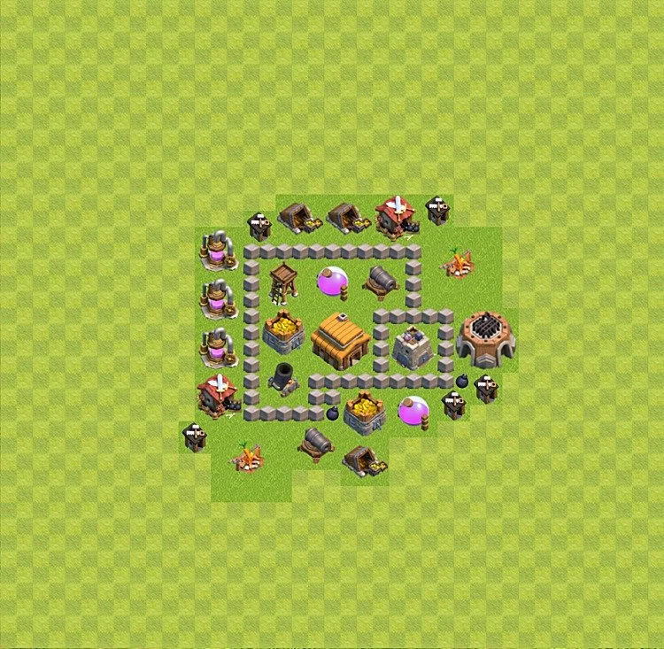 Defense (Trophy) Base TH3 - plan / layout / design - Clash of Clans - (#35) — Obrona TH3