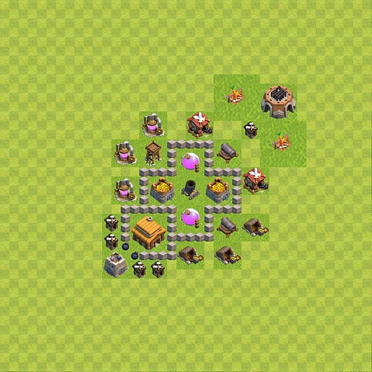Defense (Trophy) Base TH3 - plan / layout / design - Clash of Clans - (#36) — Verteidigung TH3