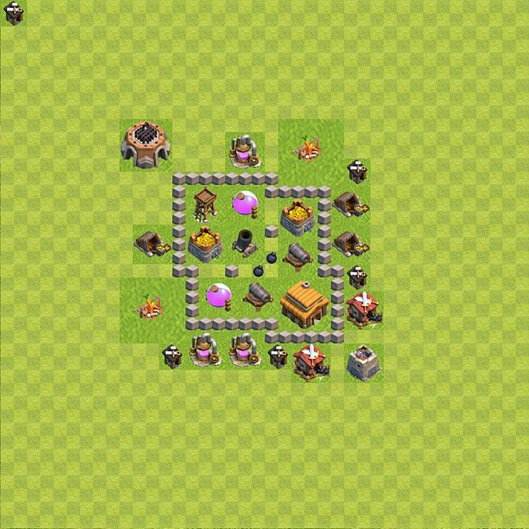 Defense (Trophy) Base TH3 - plan / layout / design - Clash of Clans - (#37) — Захист TH3