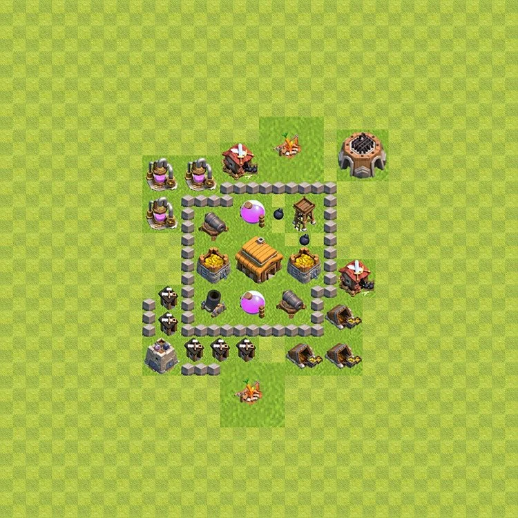 Defense (Trophy) Base TH3 - plan / layout / design - Clash of Clans - (#38) — Obrona TH3