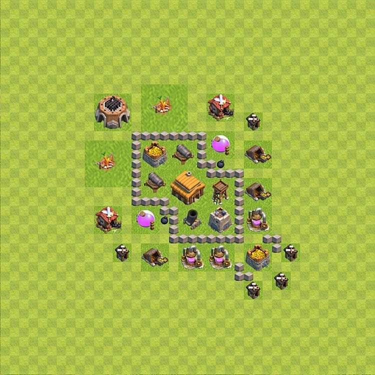 Defense (Trophy) Base TH3 - plan / layout / design - Clash of Clans - (#39) — Obrona TH3