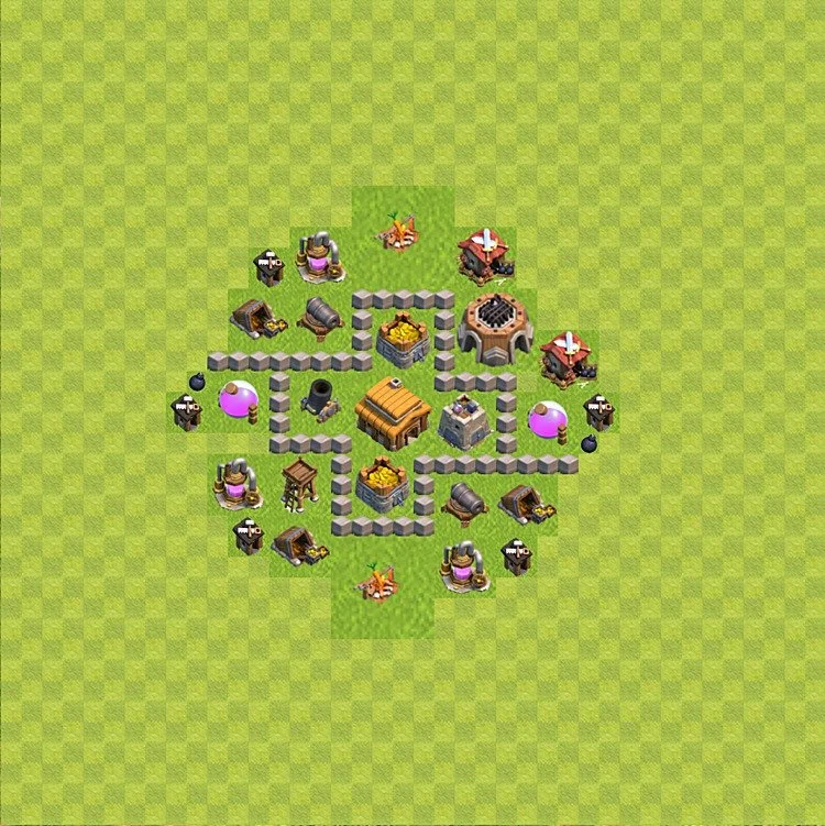Defense (Trophy) Base TH3 - plan / layout / design - Clash of Clans - (#40) — रक्षा TH3
