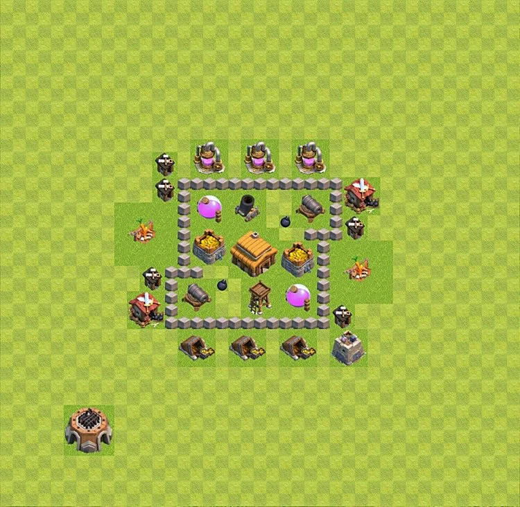 Defense (Trophy) Base TH3 - plan / layout / design - Clash of Clans - (#9) — Захист TH3