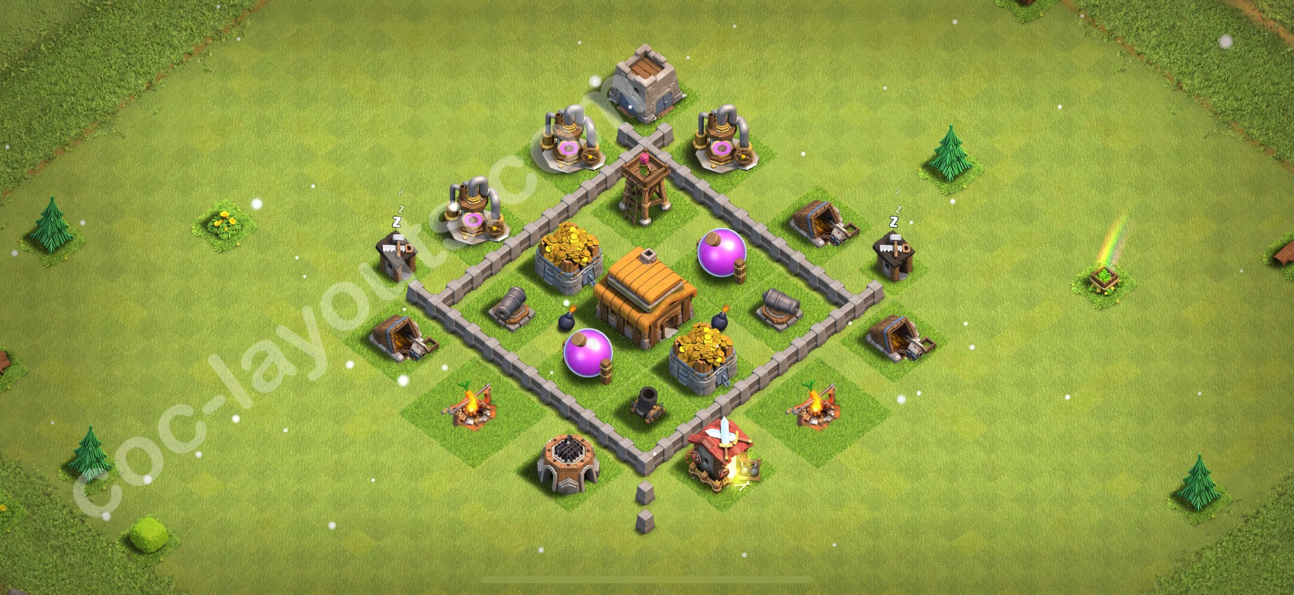 Farming Base TH3 Max Levels, Anti 3 Stars - plan / layout / design - Clash of Clans 2026 - (#106) — Farm TH3