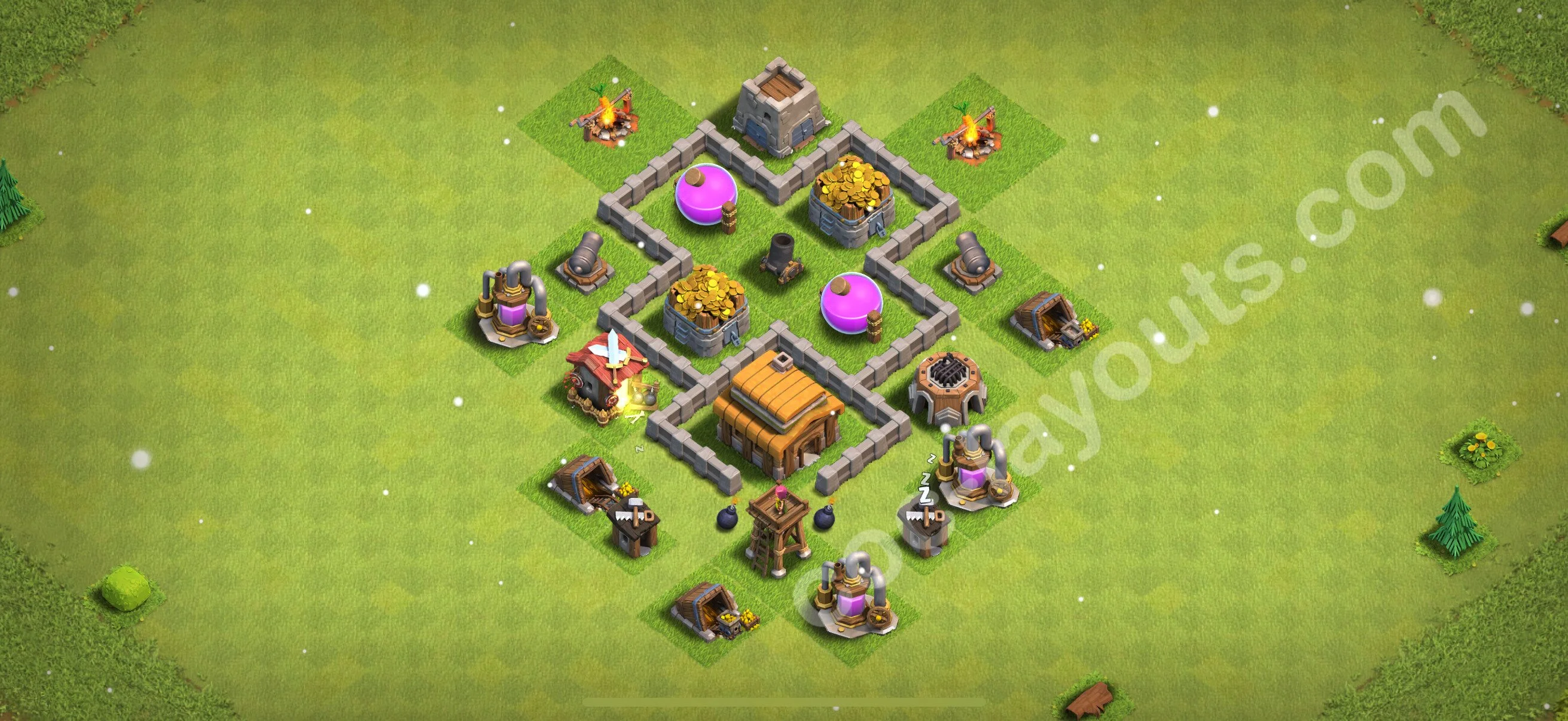 Farming Base TH3 Max Levels, Anti Everything - plan / layout / design - Clash of Clans 2026 - (#108) — Фарм TH3