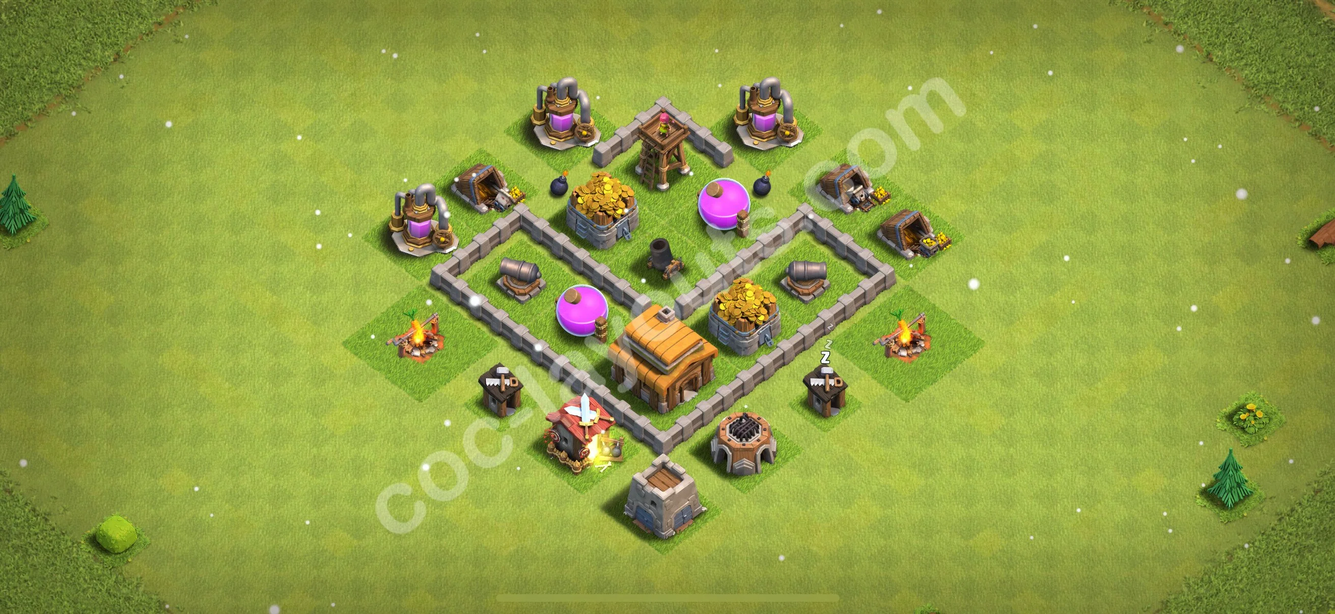 Farming Base TH3 Max Levels, Anti Everything - plan / layout / design - Clash of Clans 2026 - (#109) — Farma TH3