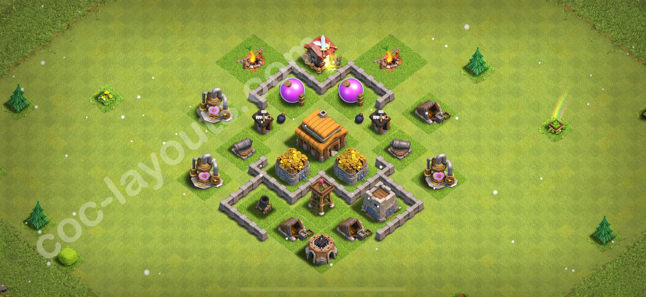 Farming Base TH3 - plan / layout / design - Clash of Clans 2026 - (#112) — Farm TH3