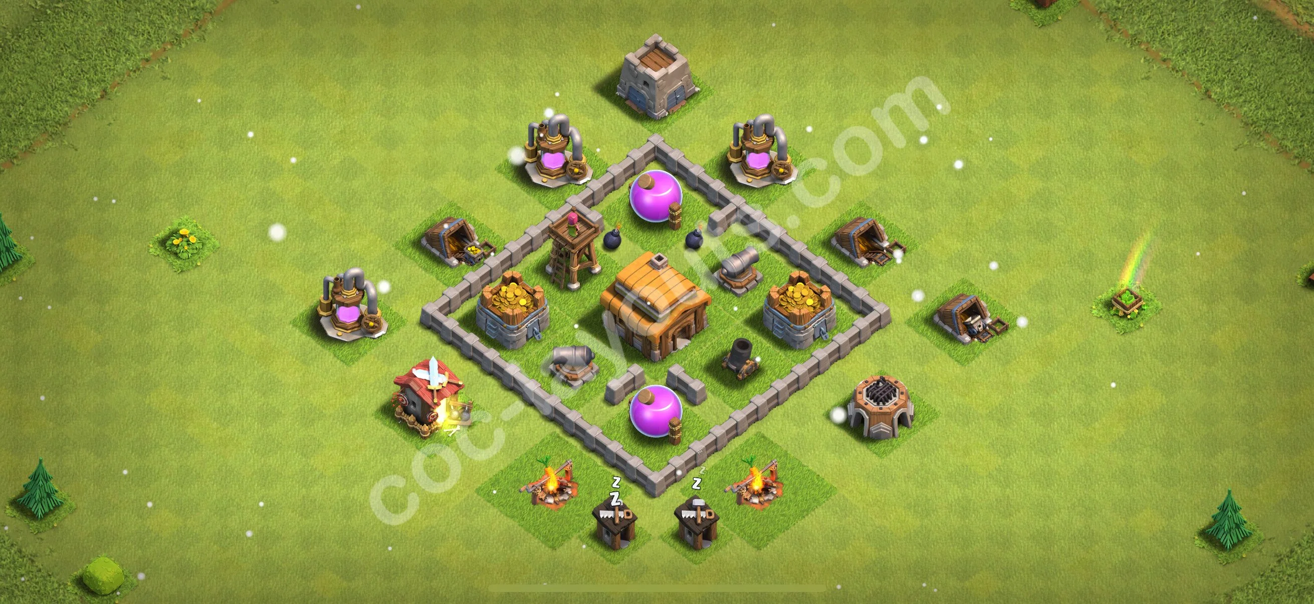 Farming Base TH3, Hybrid - plan / layout / design - Clash of Clans 2026 - (#113) — Farm TH3