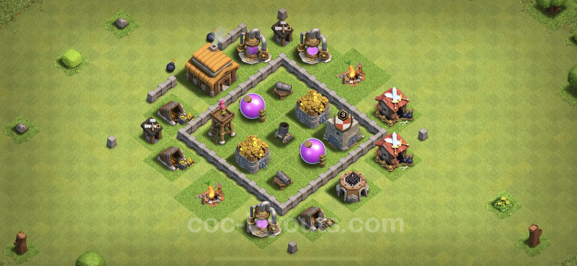 Farming Base TH3 - plan / layout / design - Clash of Clans - (#50) — Farma TH3