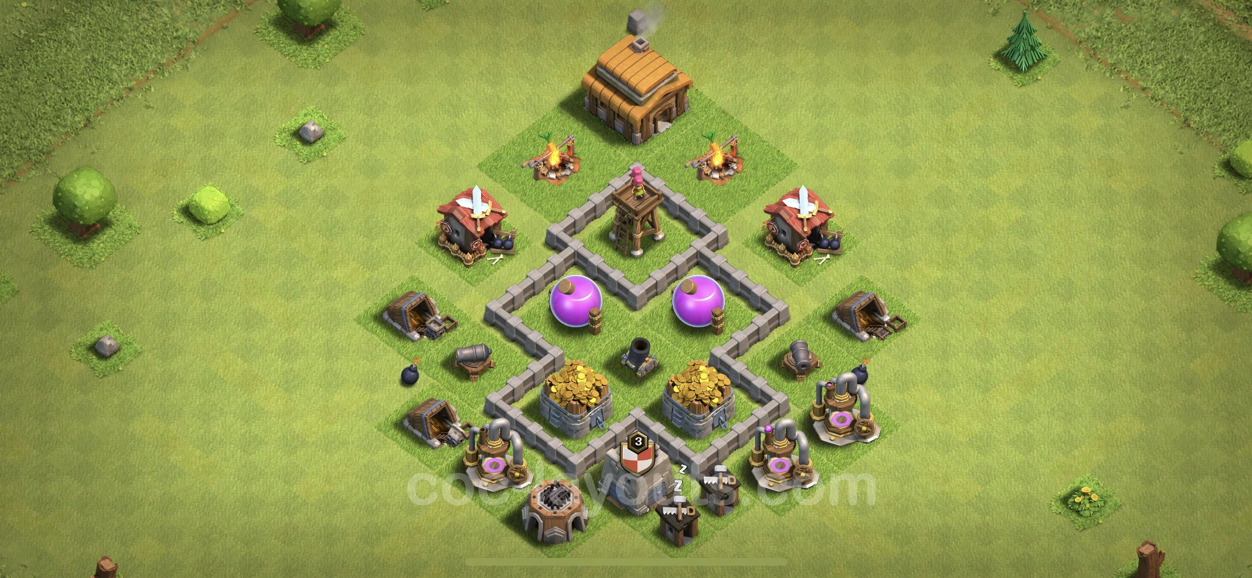 Farming Base TH3 - plan / layout / design - Clash of Clans - (#99) — Фарм TH3