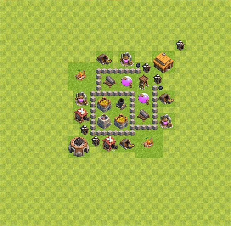 Farming Base TH3 - plan / layout / design - Clash of Clans - (#16) — Recursos TH3