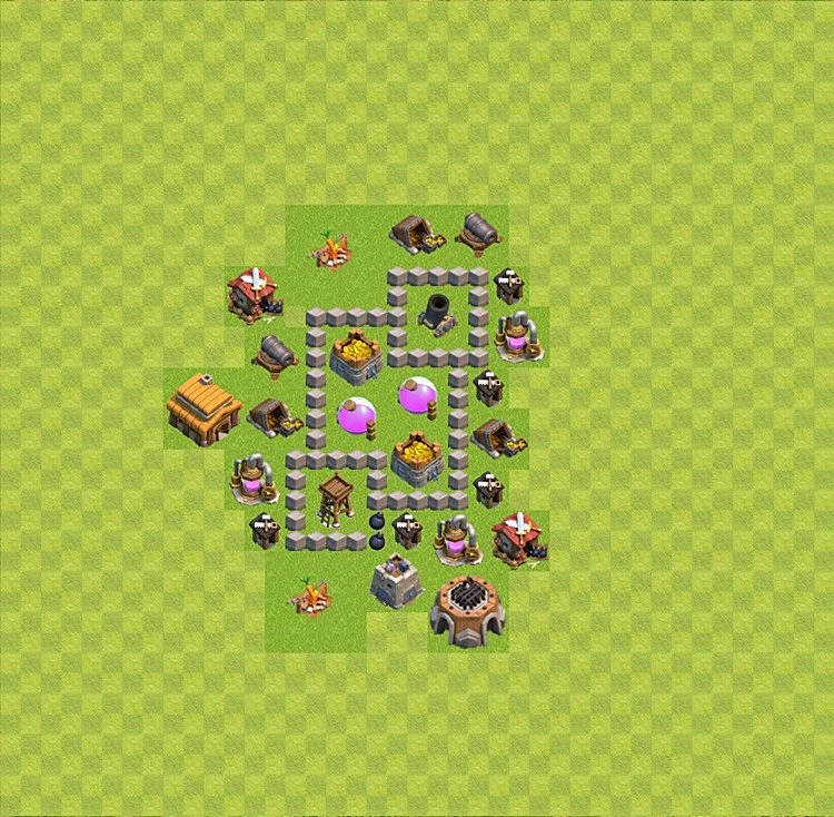 Farming Base TH3 - plan / layout / design - Clash of Clans - (#17) — Farma TH3