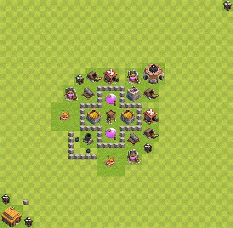 Farming Base TH3 - plan / layout / design - Clash of Clans - (#19) — Farm TH3