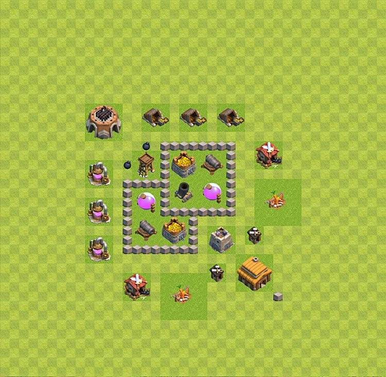 Farming Base TH3 - plan / layout / design - Clash of Clans - (#23) — Farm TH3