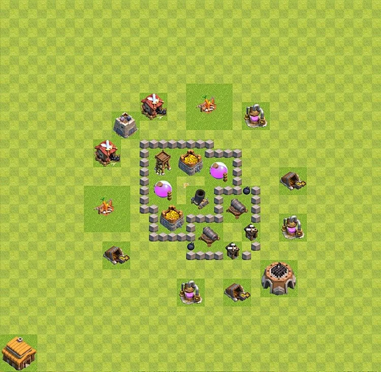Farming Base TH3 - plan / layout / design - Clash of Clans - (#25) — Recursos TH3