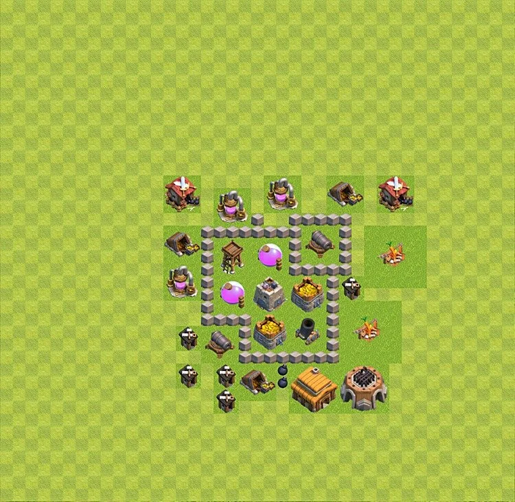 Farming Base TH3 - plan / layout / design - Clash of Clans - (#26) — Farm TH3