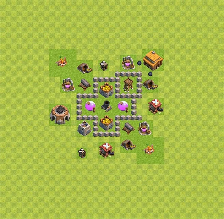 Farming Base TH3 - plan / layout / design - Clash of Clans - (#28) — Farm TH3