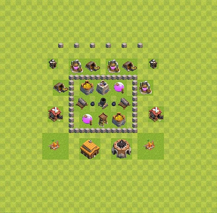 Farming Base TH3 - plan / layout / design - Clash of Clans - (#29) — Farm TH3