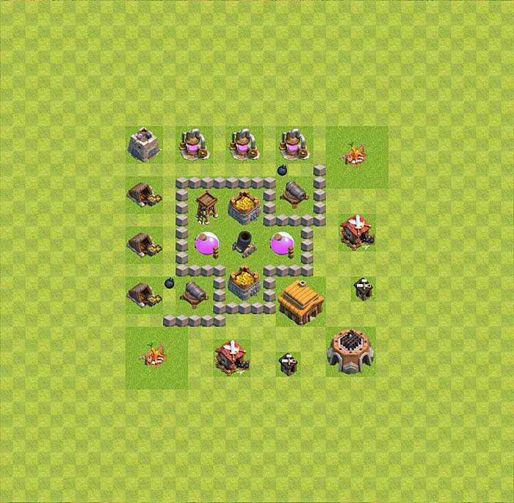 Farming Base TH3 - plan / layout / design - Clash of Clans - (#30) — Farma TH3