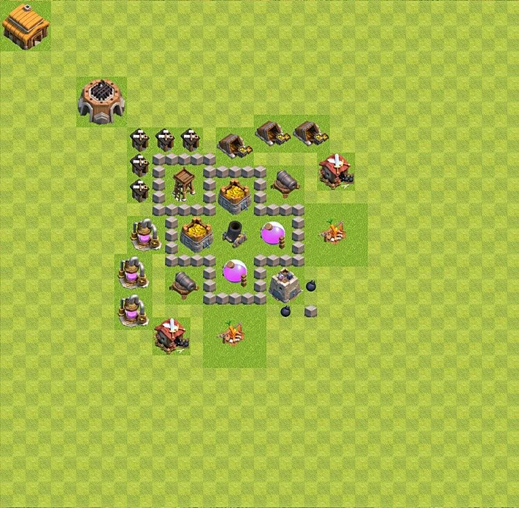 Farming Base TH3 - plan / layout / design - Clash of Clans - (#32) — Farm TH3