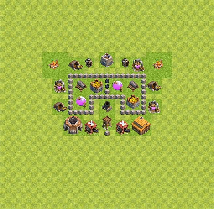 Farming Base TH3 - plan / layout / design - Clash of Clans - (#33) — Farm TH3