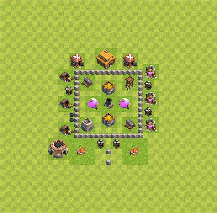Farming Base TH3 - plan / layout / design - Clash of Clans - (#34) — Farming TH3