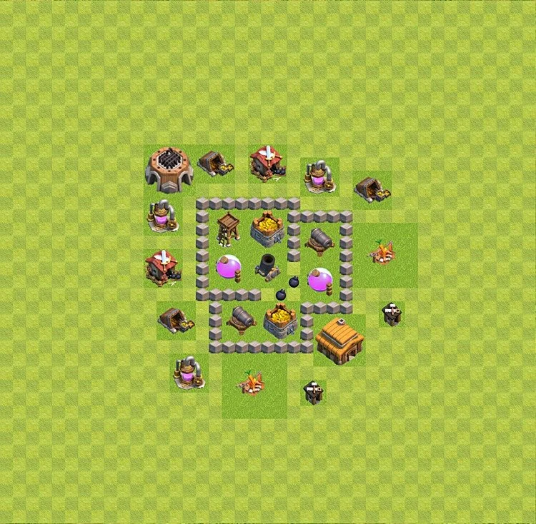 Farming Base TH3 - plan / layout / design - Clash of Clans - (#35) — Farm TH3