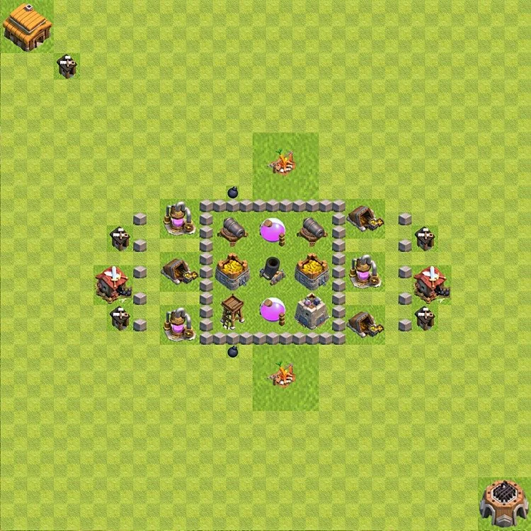 Farming Base TH3 - plan / layout / design - Clash of Clans - (#39) — Фарм TH3