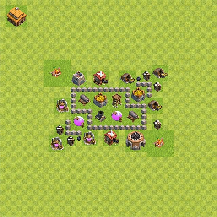 Farming Base TH3 - plan / layout / design - Clash of Clans - (#43) — Farm TH3