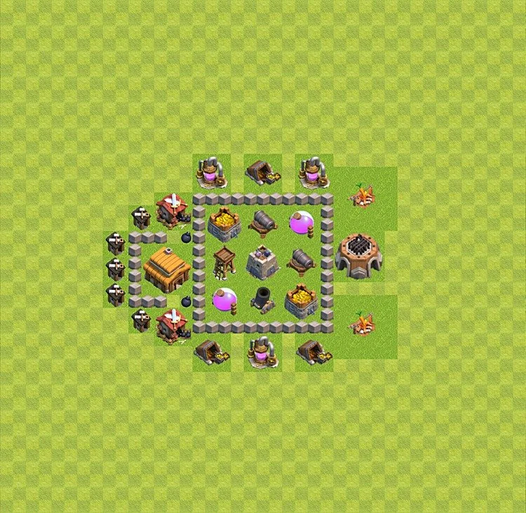 Farming Base TH3 - plan / layout / design - Clash of Clans - (#9) — 資源 TH3