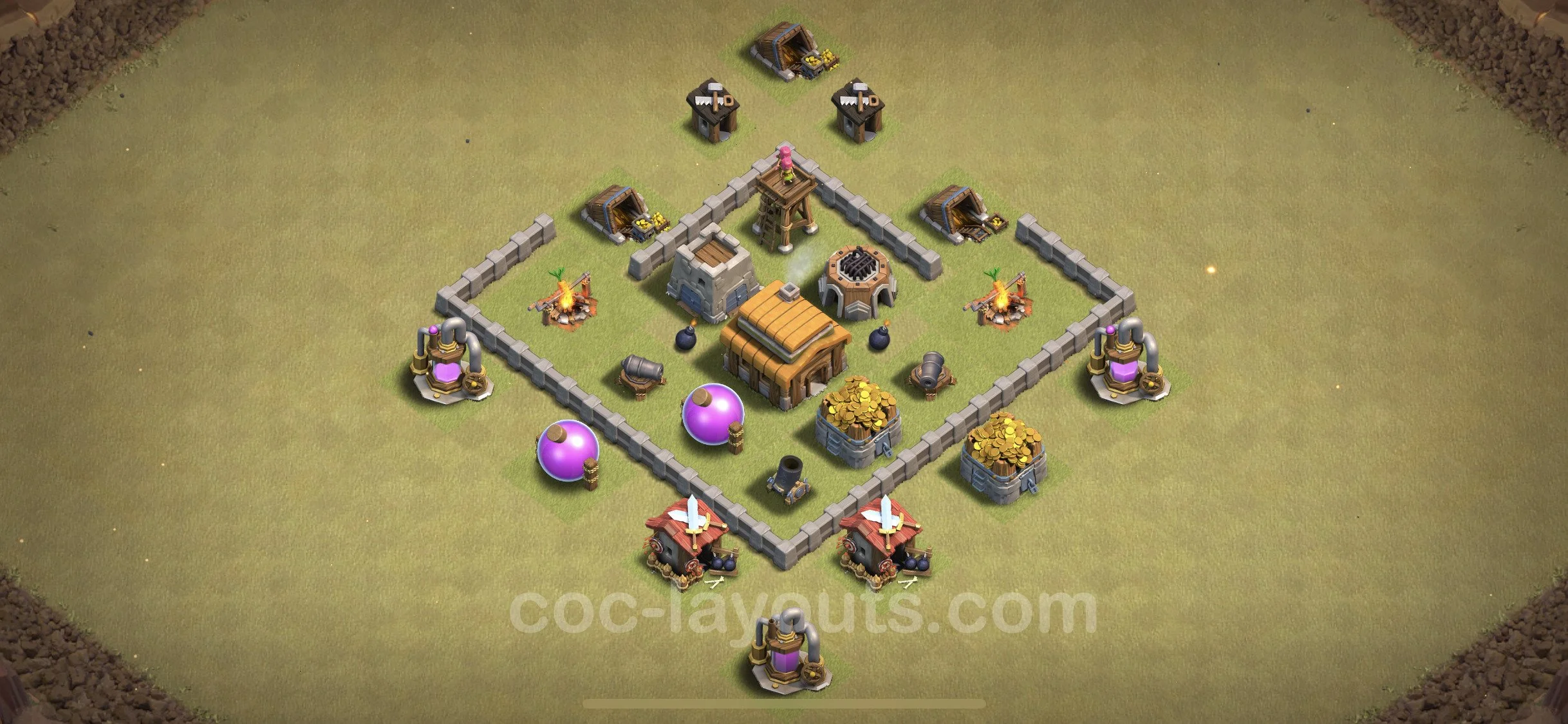 Top War Base TH3, Anti 3 Stars - Max Levels CWL Plan - Clash of Clans - (#1)