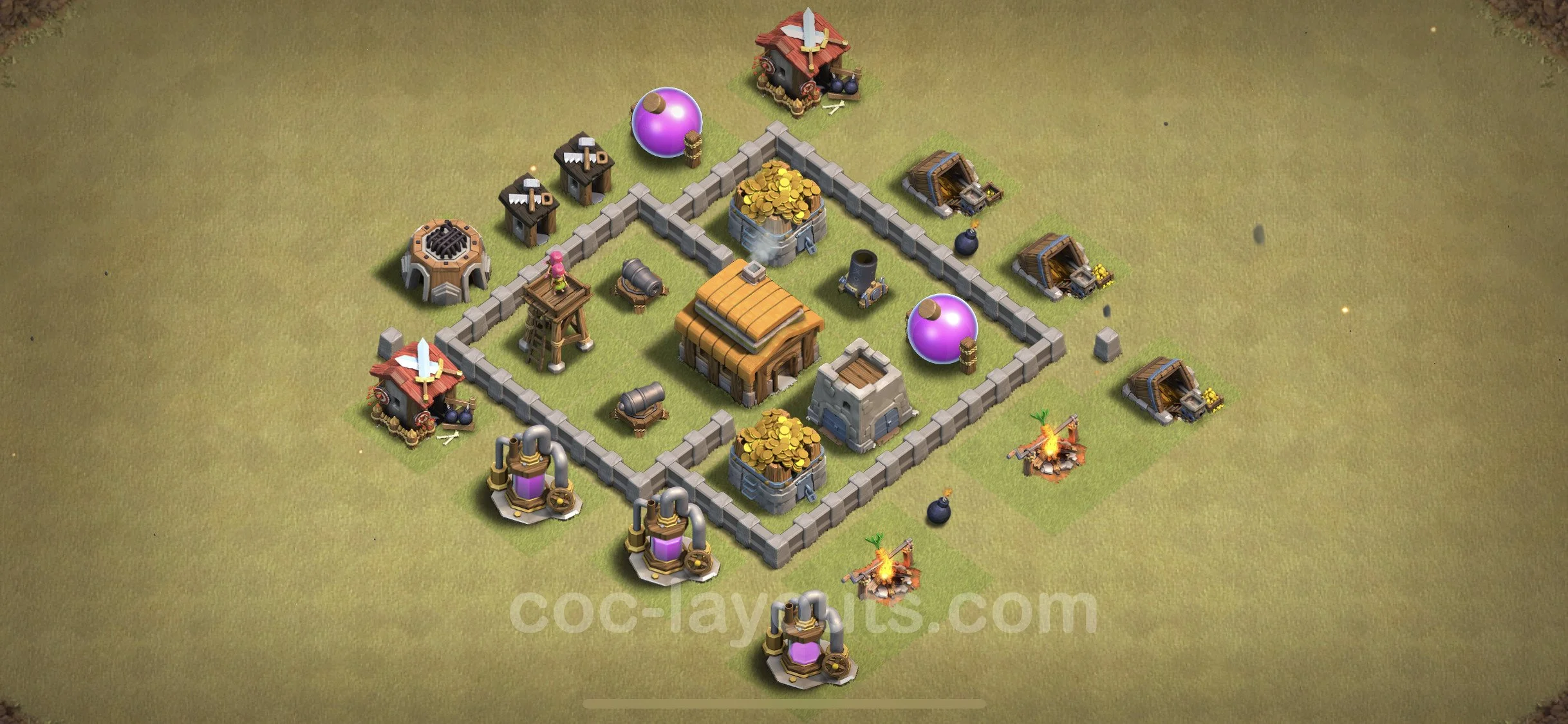 Top War Base TH3, Anti 3 Stars - Max Levels CWL Plan - Clash of Clans - (#12) — Krieg TH3