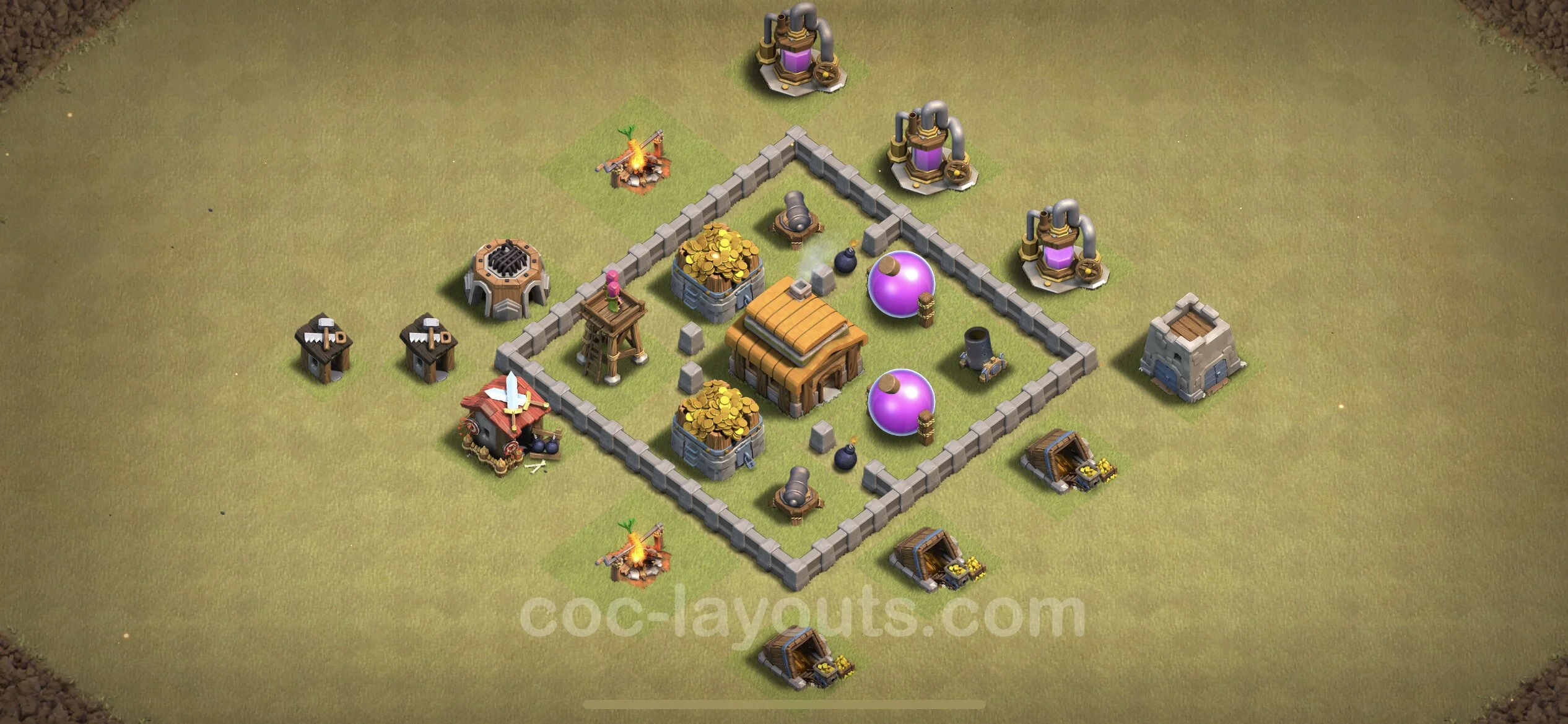 Top War Base TH3, Anti Everything, Hybrid - CWL Defence Plan - Clash of Clans - (#15) — Guerre TH3