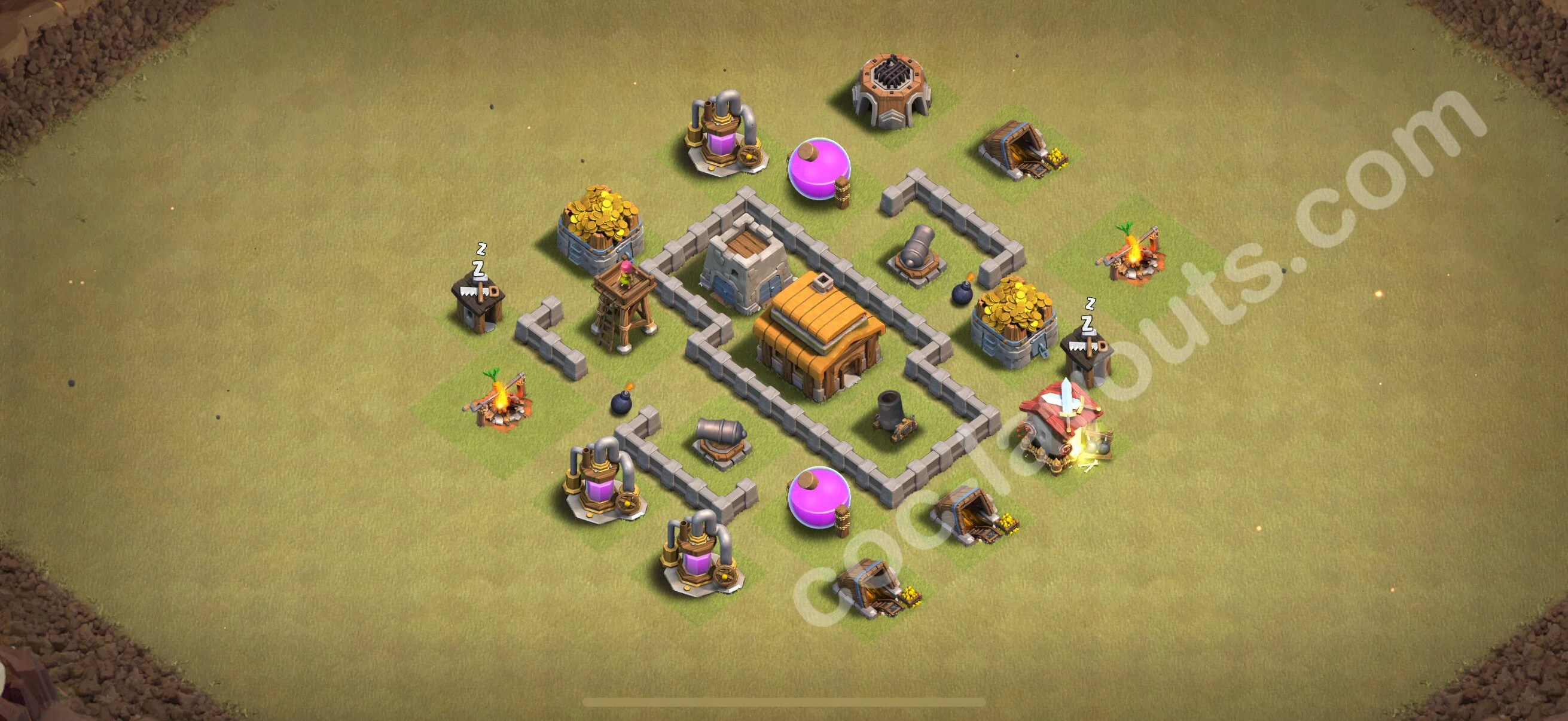 Top War Base TH3, Hybrid - Anti 2 Stars CWL Plan 2026 - Clash of Clans - (#4)