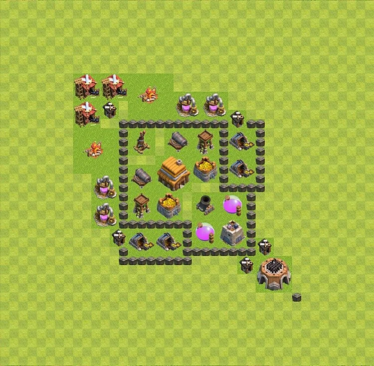 Defense (Trophy) Base TH4 - plan / layout / design - Clash of Clans - (#10) — Защита TH4