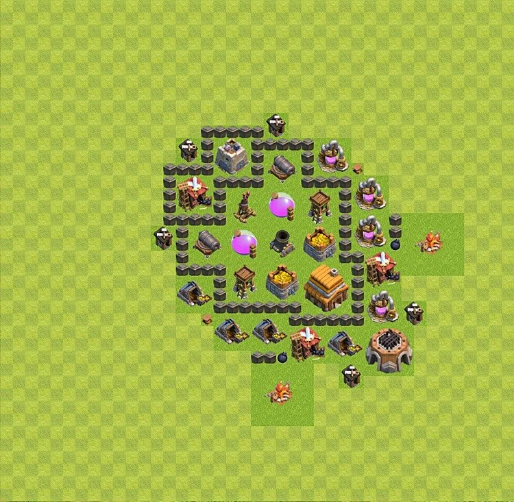 Defense (Trophy) Base TH4 - plan / layout / design - Clash of Clans - (#35) — Защита TH4