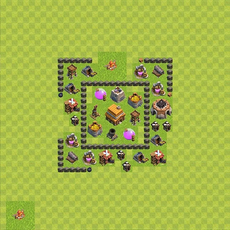 Defense (Trophy) Base TH4 - plan / layout / design - Clash of Clans - (#52) — Захист TH4