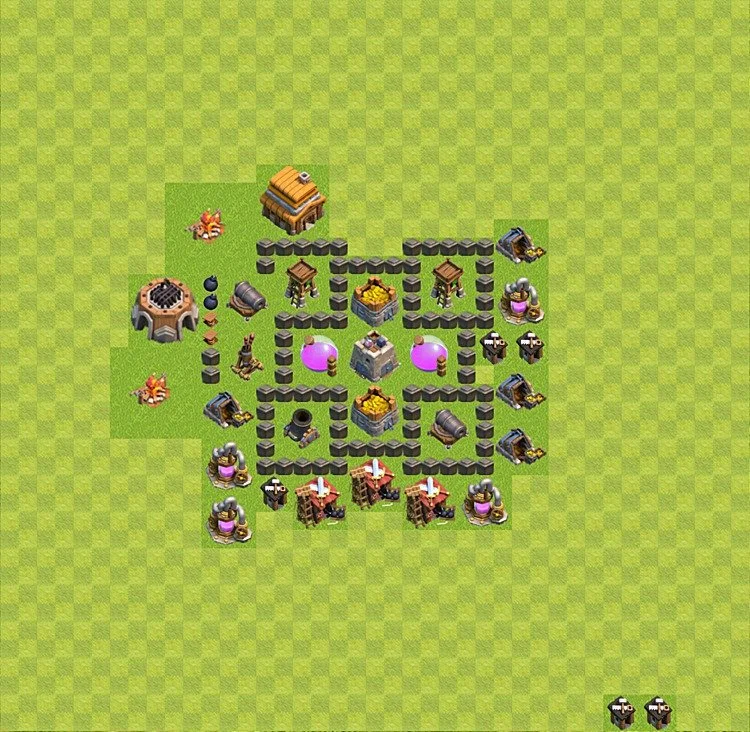 Farming Base TH4 - plan / layout / design - Clash of Clans - (#1)