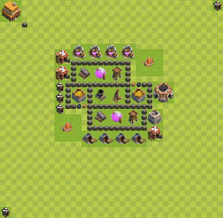Farming Base TH4 - plan / layout / design - Clash of Clans - (#10) — 資源 TH4