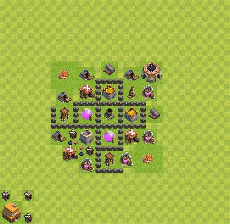 Farming Base TH4 - plan / layout / design - Clash of Clans - (#14) — Farm TH4
