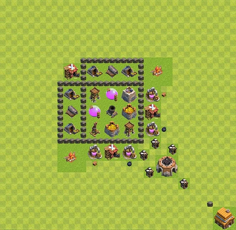 Farming Base TH4 - plan / layout / design - Clash of Clans - (#15) — Farma TH4