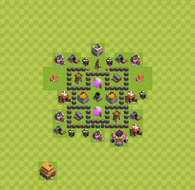 Farming Base TH4 - plan / layout / design - Clash of Clans - (#16) — 資源 TH4