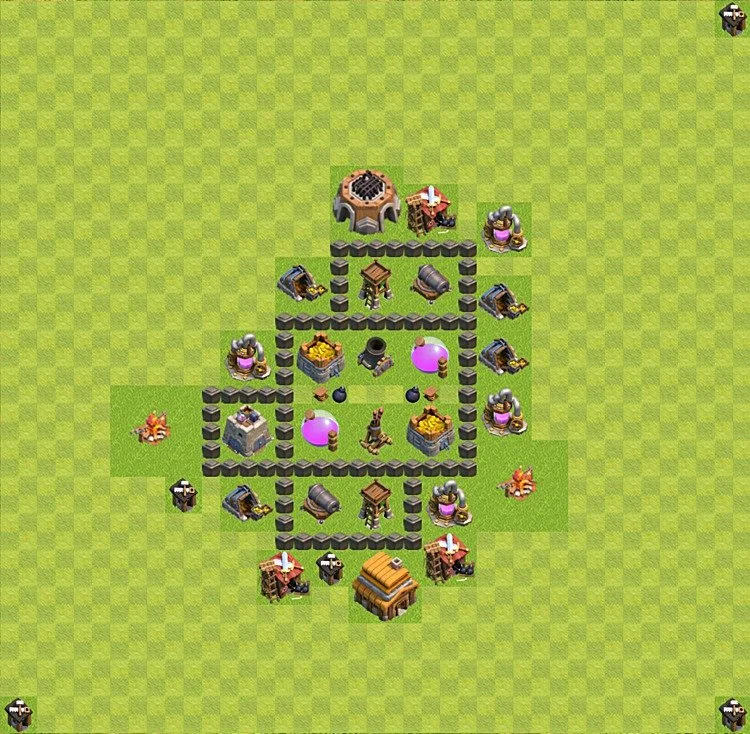 Farming Base TH4 - plan / layout / design - Clash of Clans - (#18) — Farming TH4