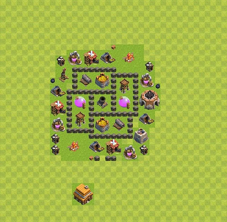 Farming Base TH4 - plan / layout / design - Clash of Clans - (#19) — Farma TH4