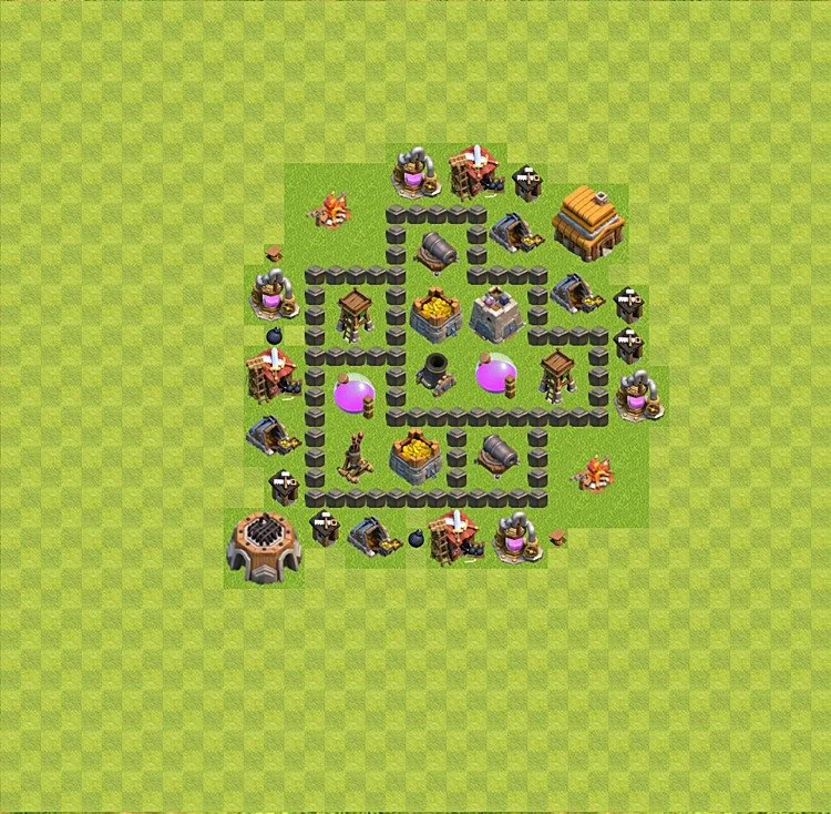 Farming Base TH4 - plan / layout / design - Clash of Clans - (#2)