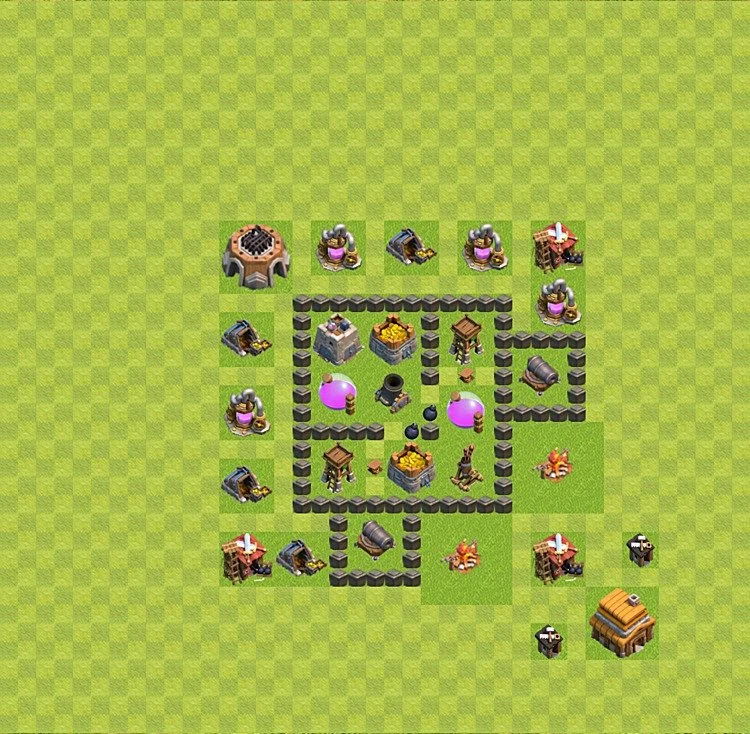 Farming Base TH4 - plan / layout / design - Clash of Clans - (#22) — Farma TH4