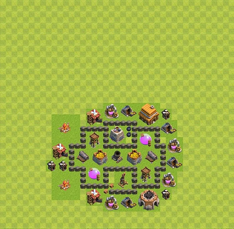 Farming Base TH4 - plan / layout / design - Clash of Clans - (#25) — Farming TH4