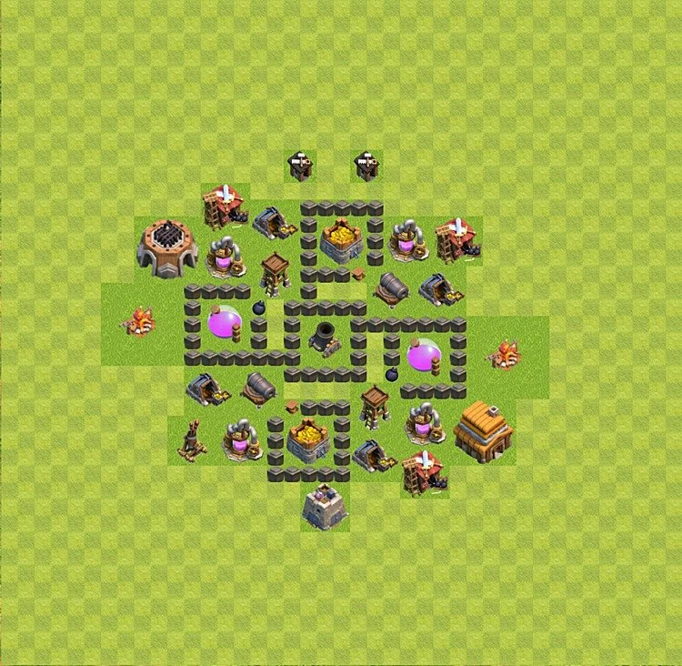 Farming Base TH4 - plan / layout / design - Clash of Clans - (#3)