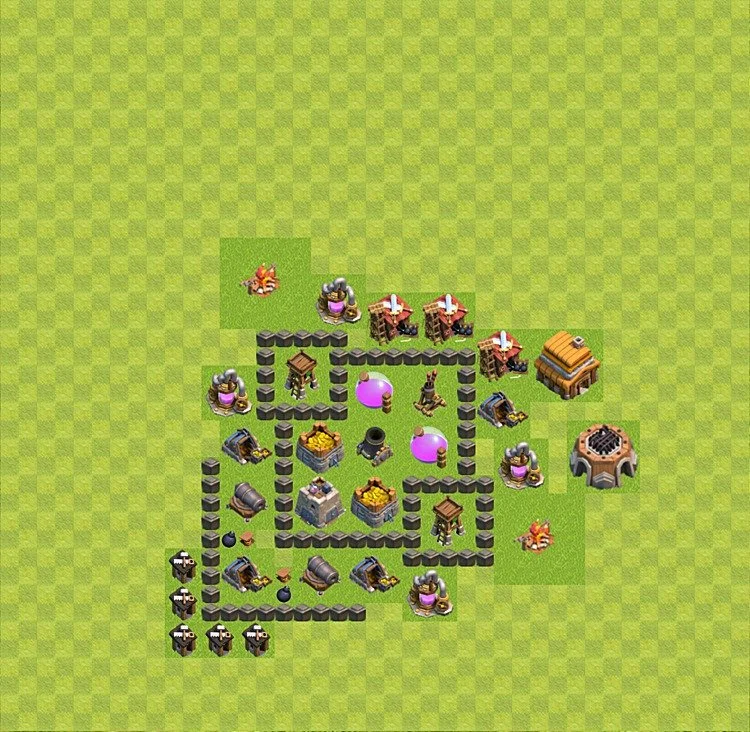 Farming Base TH4 - plan / layout / design - Clash of Clans - (#30) — Çiftlik TH4